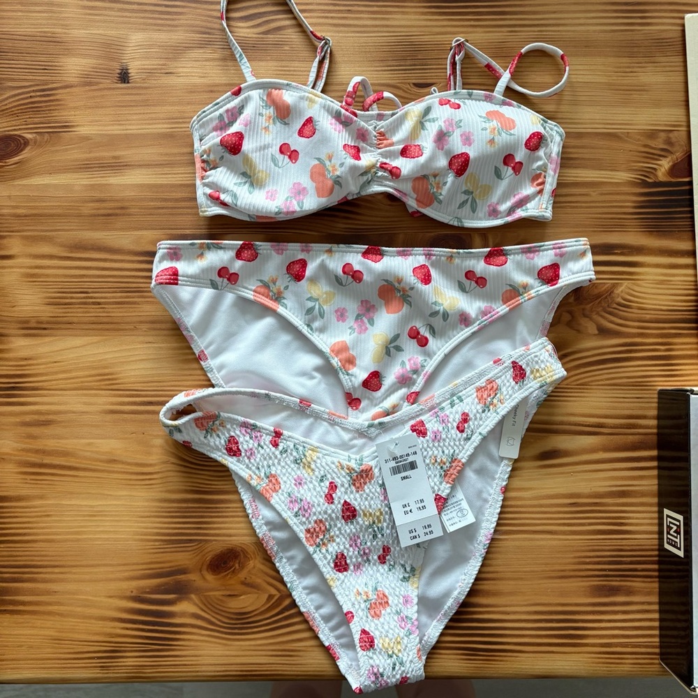 Hollister Floral and Strawberry Bikini Set